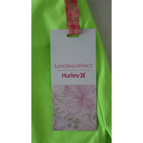 LoveShackFancy x Hurley Women's Sz M Neon Solid Blocked Boardie Swim Skirt $75 - Picture 5 of 10